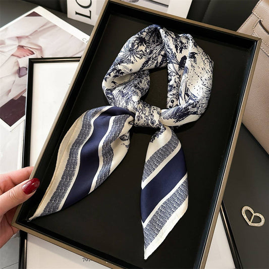 Lightweight Satin Square Scarf for Neck or Bag