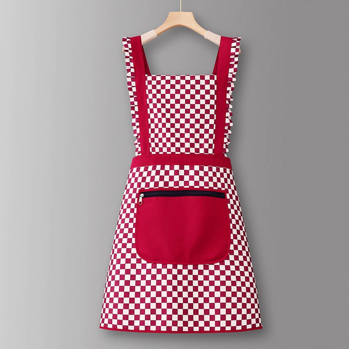 Houndstooth /Solid Color Waterproof Work Apron