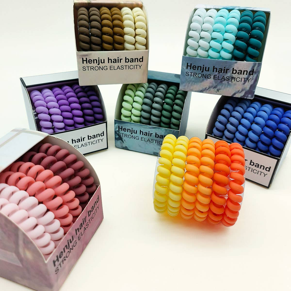 HIGH ELASTIC FROSTED PHONE CORD HAIR TIES_CWAHA1122