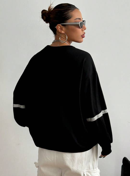 Fashion round-neck long-sleeved loose sweatshirt