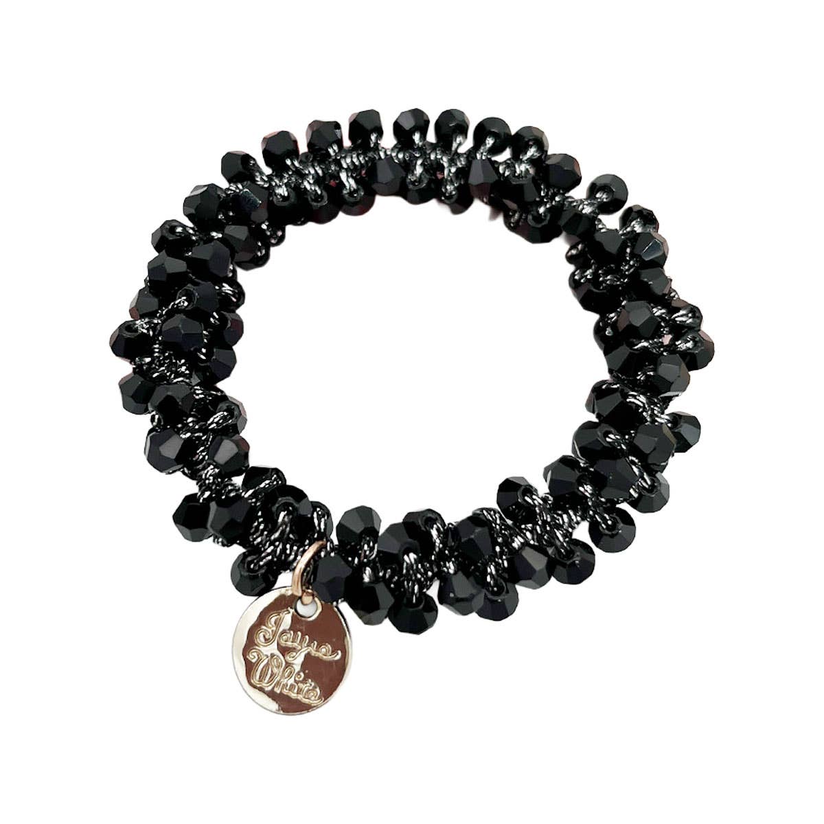 Beaded Crystal Hair Tie Bracelet for Women_CWAHA0131