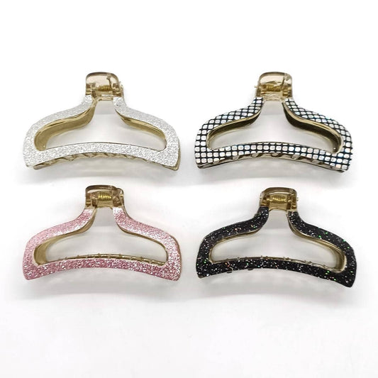 Pink Glitter Shine Hair Claw Clip_CWAHA6372