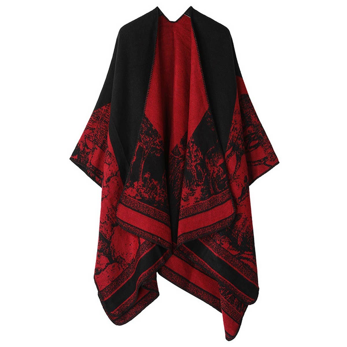 CAPE DARK DOUBLE-SIDED WARM OUTER WEAR THICK SHAWL_CWASC2116