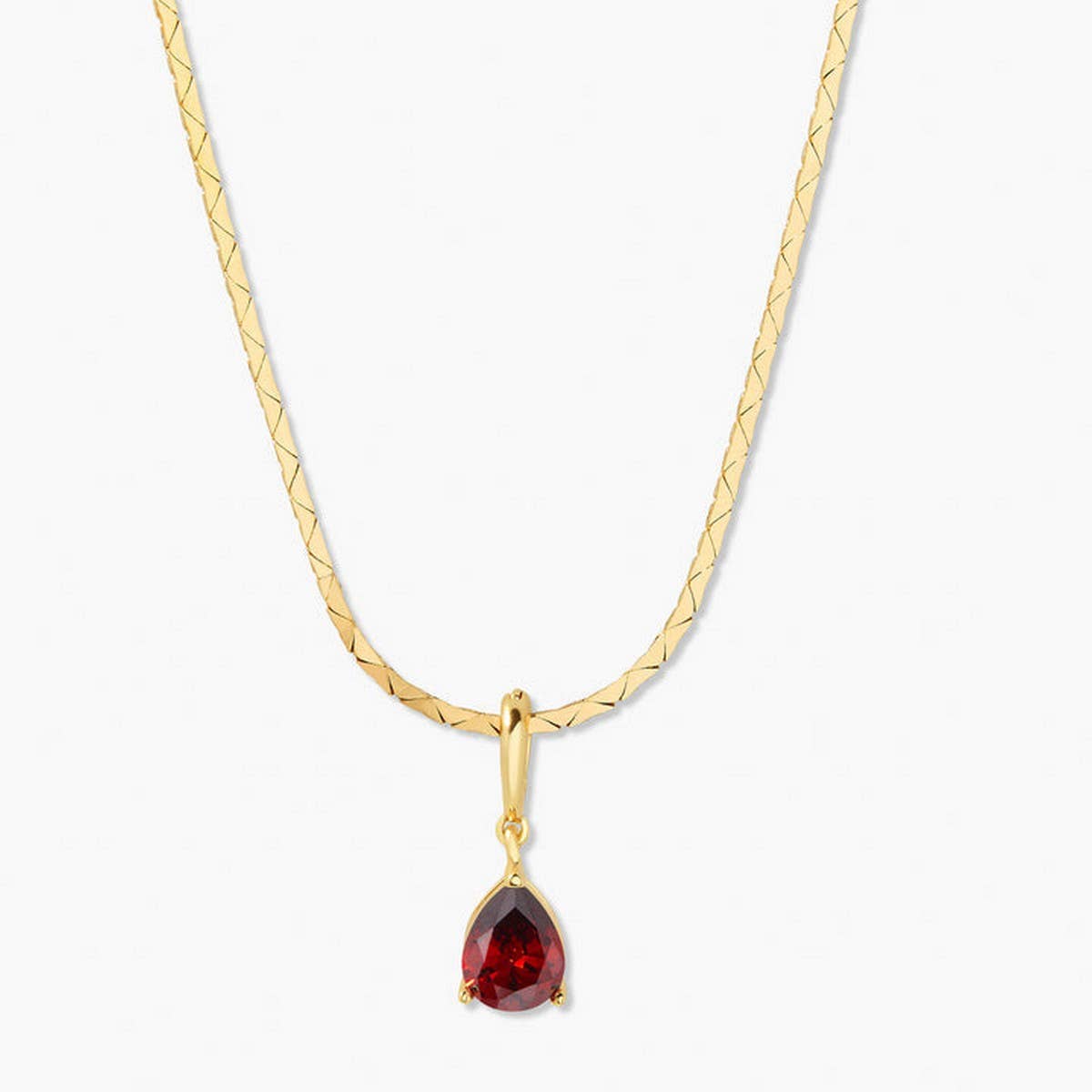 STAINLESS STEEL COLORED DROP ZIRCON NECKLACE_CWMM3921