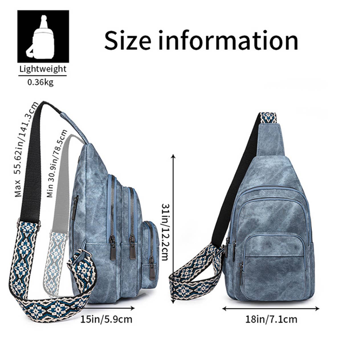 2024 NEW SIMPLE PU WAIST BAG MESSENGER BAG_CWAB2711