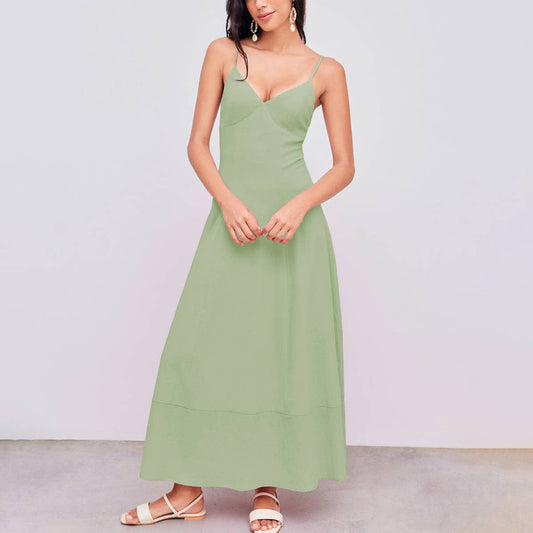 A-LINE WAISTLINE TEMPERAMENT SLEEVELESS DRESS