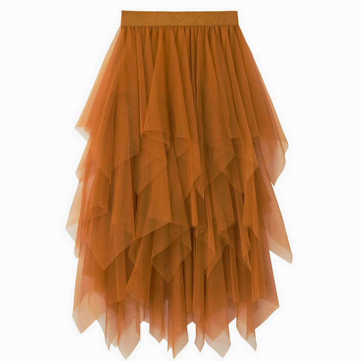 10 COLORS ELASTIC WAIST TIERED TULLE MESH SKIRT_CWBLS0396