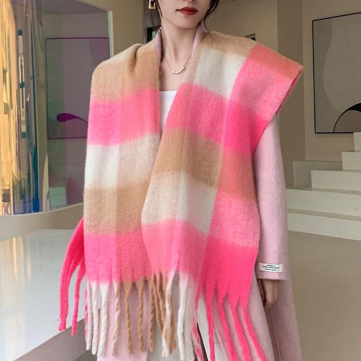 Plush AC Scarf ??Thick Soft Winter Wrap_CWASC2701