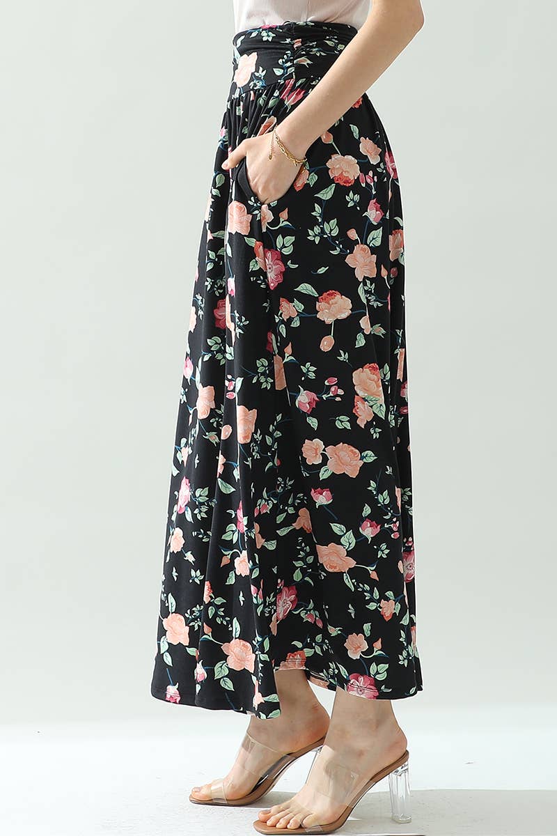 CWBLS116-P_CASUAL LONG LENGTH MAXI STYLE WAIST LIGHT SKIRT