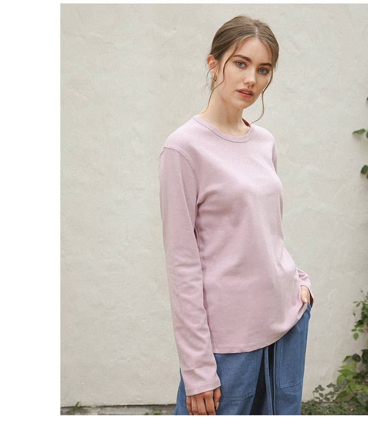 WOMEN'S CREW NECK LONG-SLEEVED CASUAL T-SHIRT