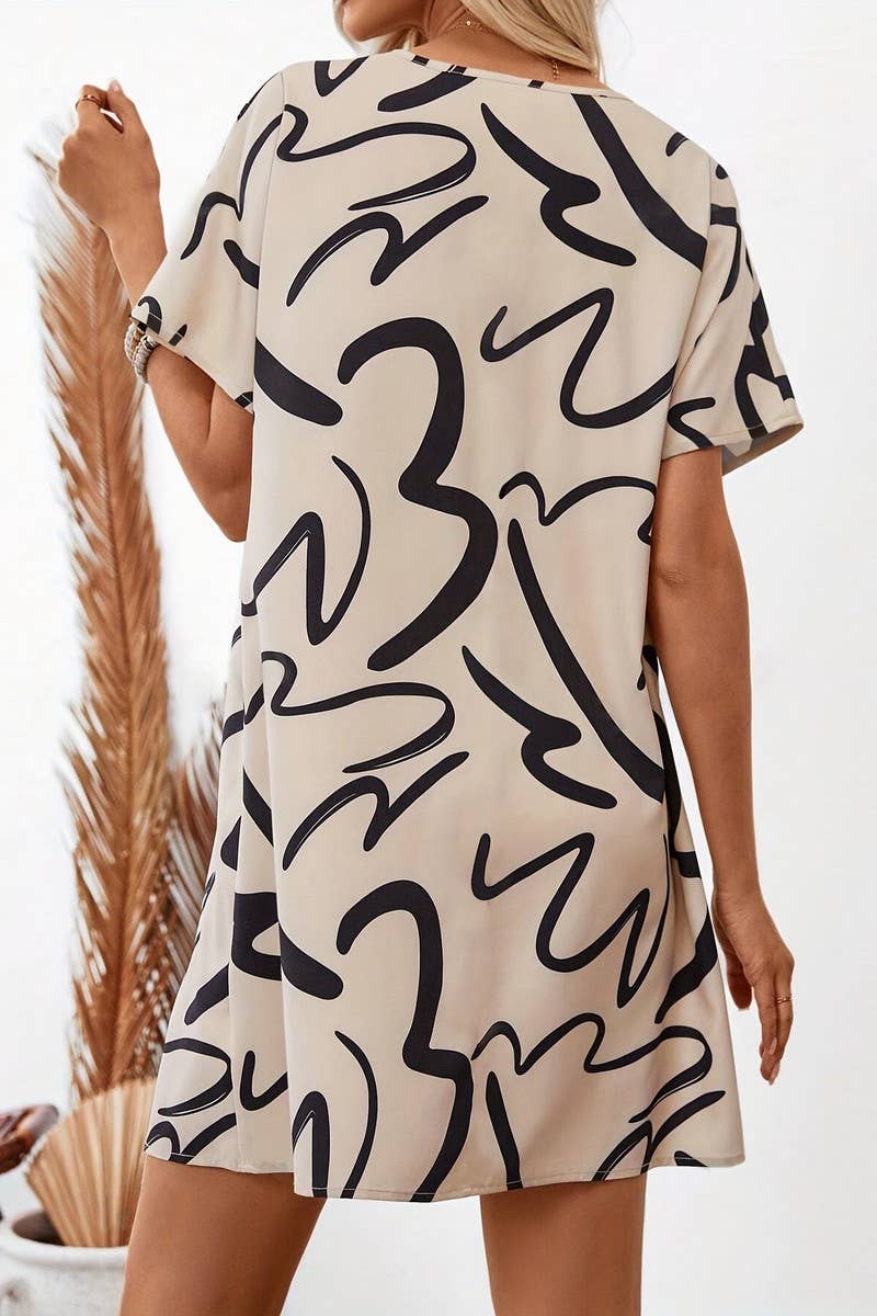 CWDSD7649_ELEGANT COMMUTING LOOSE SHORT DRESS