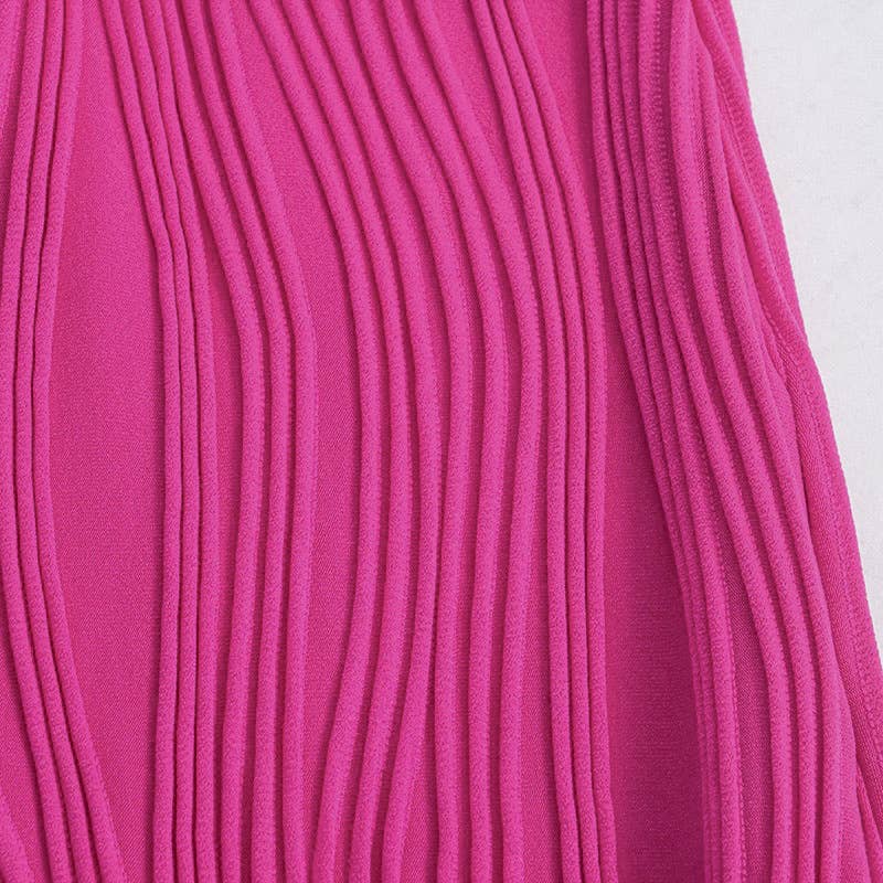 Sleeveless solid-color off-the-shoulder dress