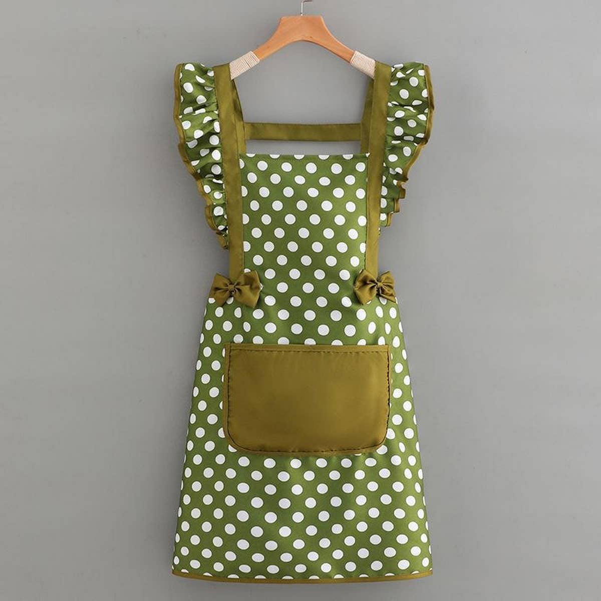 Cute Dots Printed Bow Decorated Aprons with pockets
