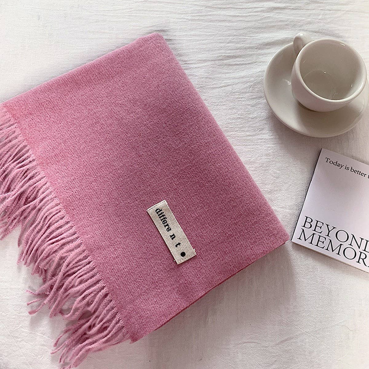 Colorblock Tassel Scarf - Thick Wrap for Students