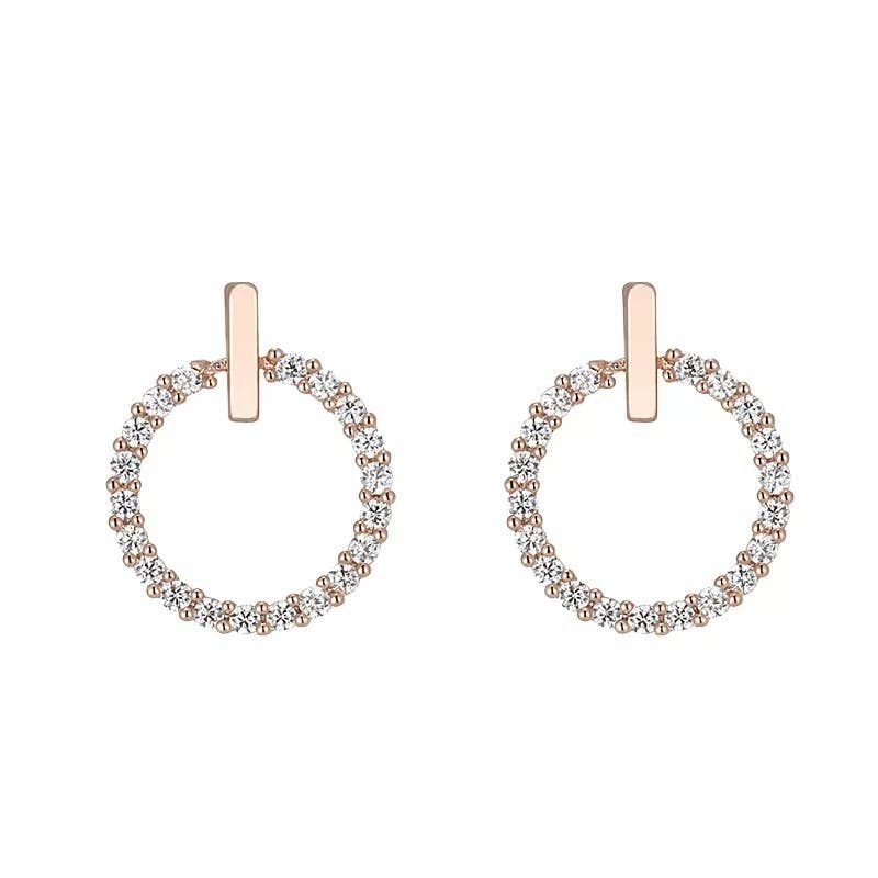 S925 silver needle diamond-encrusted earrings