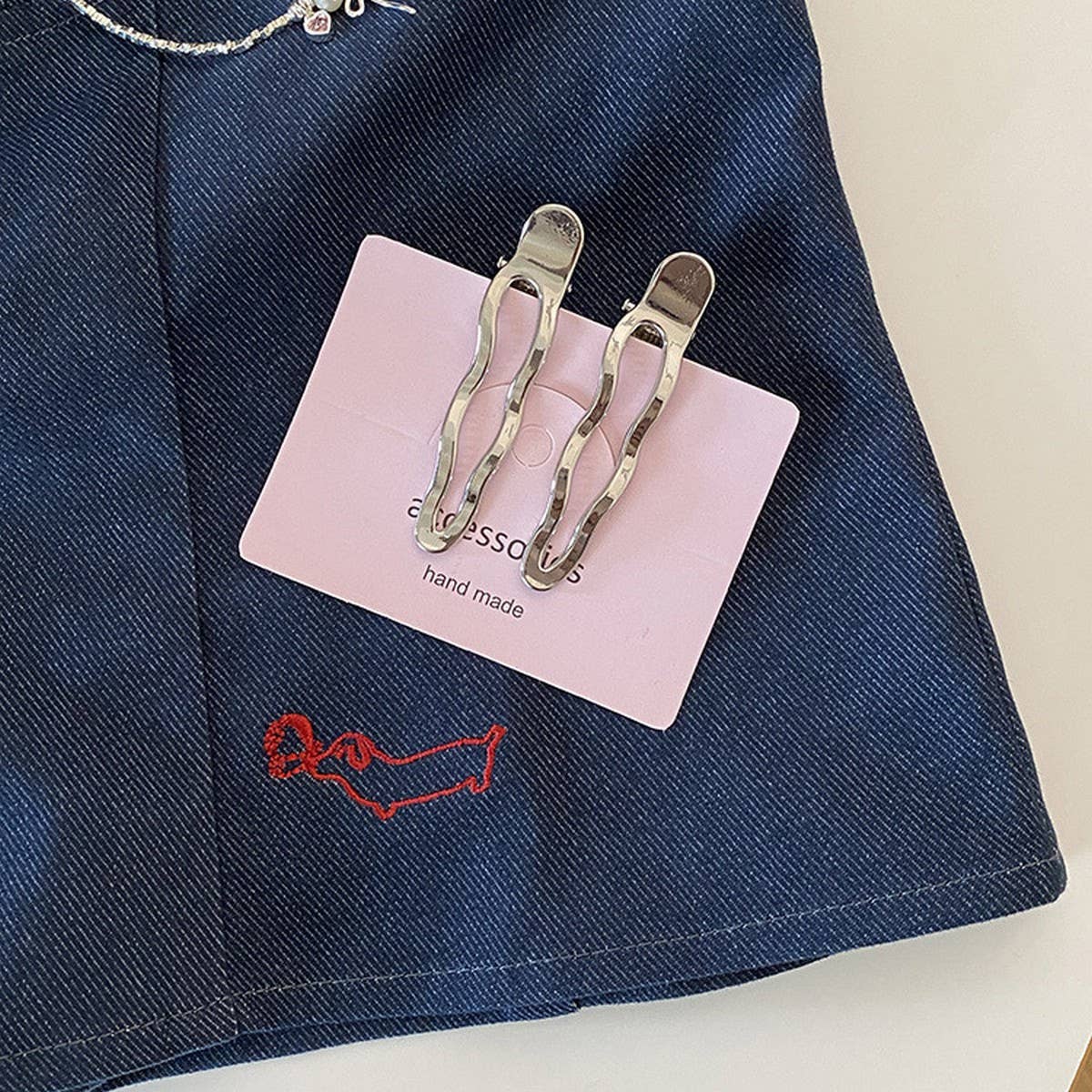 French Minimalist Metal Hair Clip,Silver Side Pin