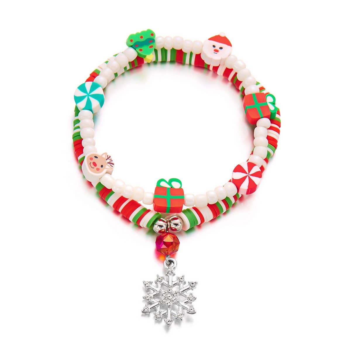 CWAJE2520_CHRISTMAS RICE BEAD SNOWFLAKE BRACELET