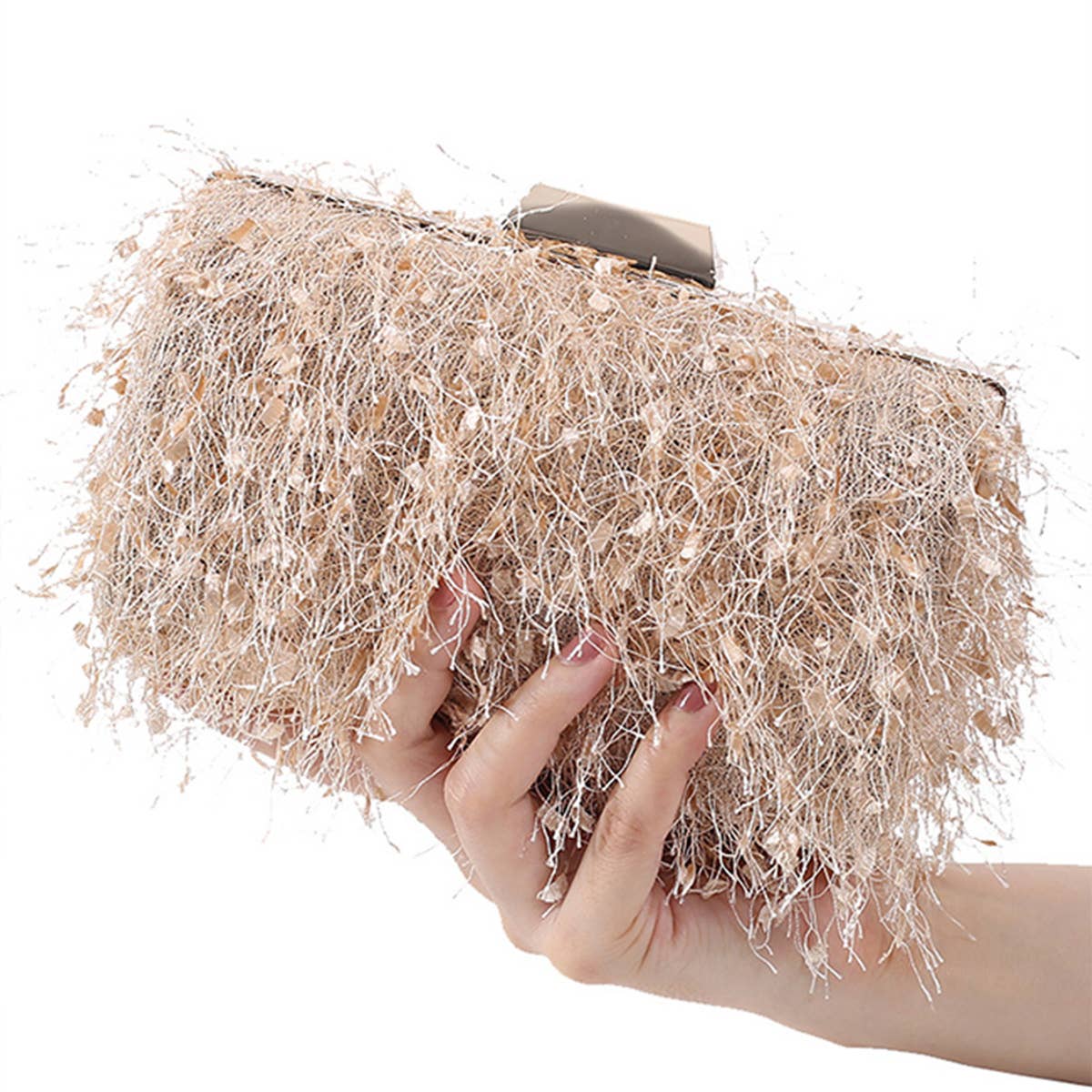 WOMEN FASHION CHAIN TASEEL SHOULDER BAG CLUTCH BAG_CWAB0599