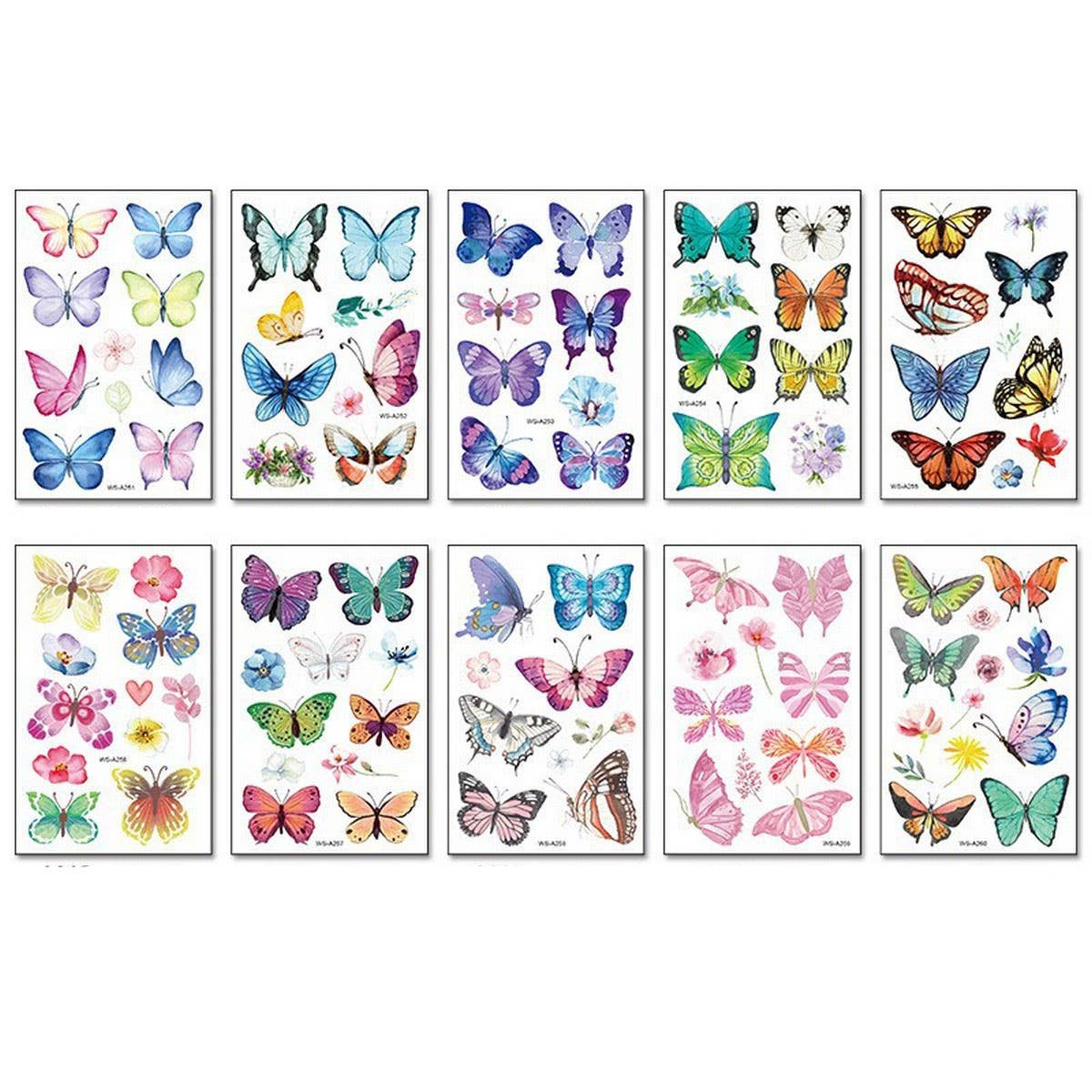 Waterproof Kids Cute Watercolor Butterfly Tattoos