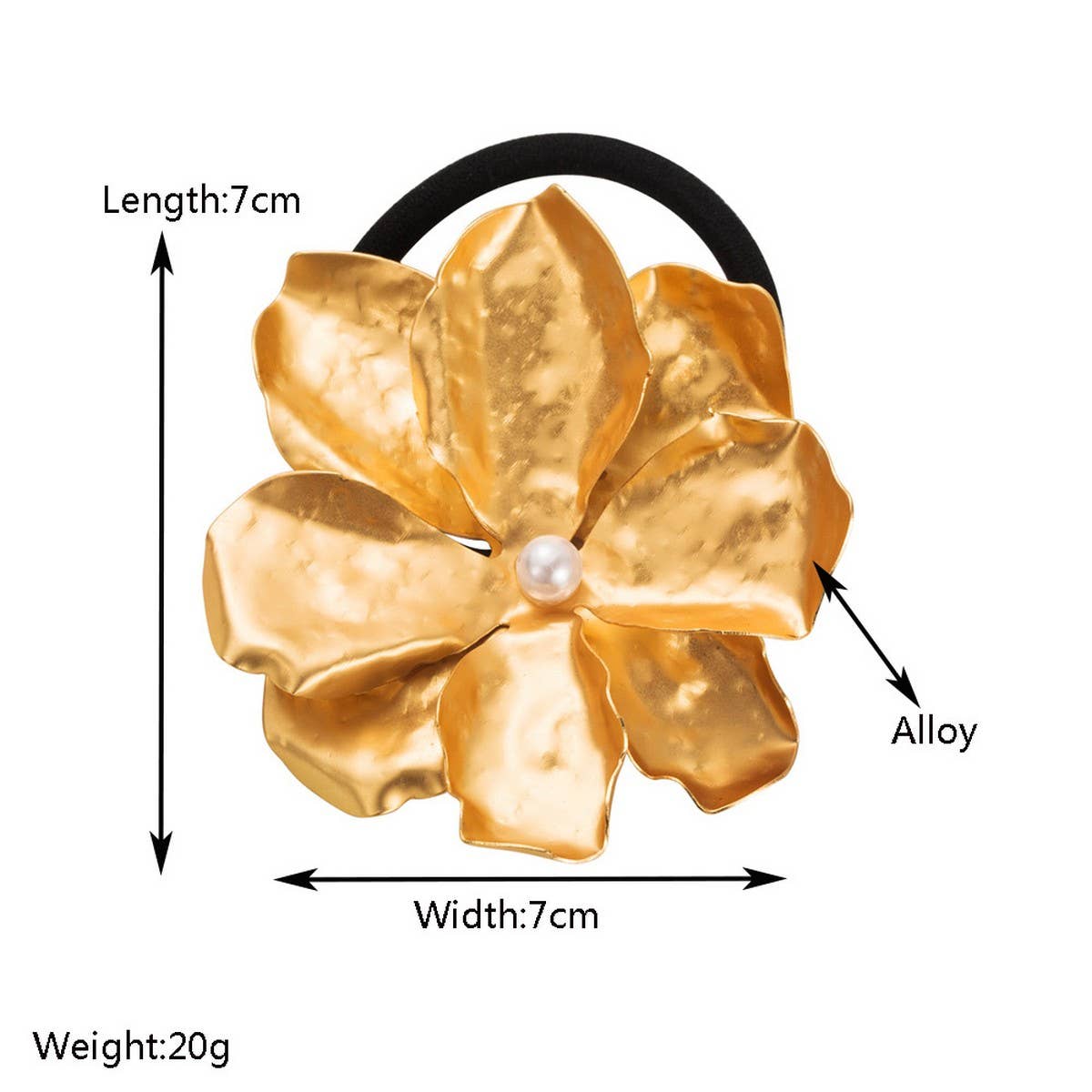 Metal Flower Ponytail Holder ? Sweet & Stretchy