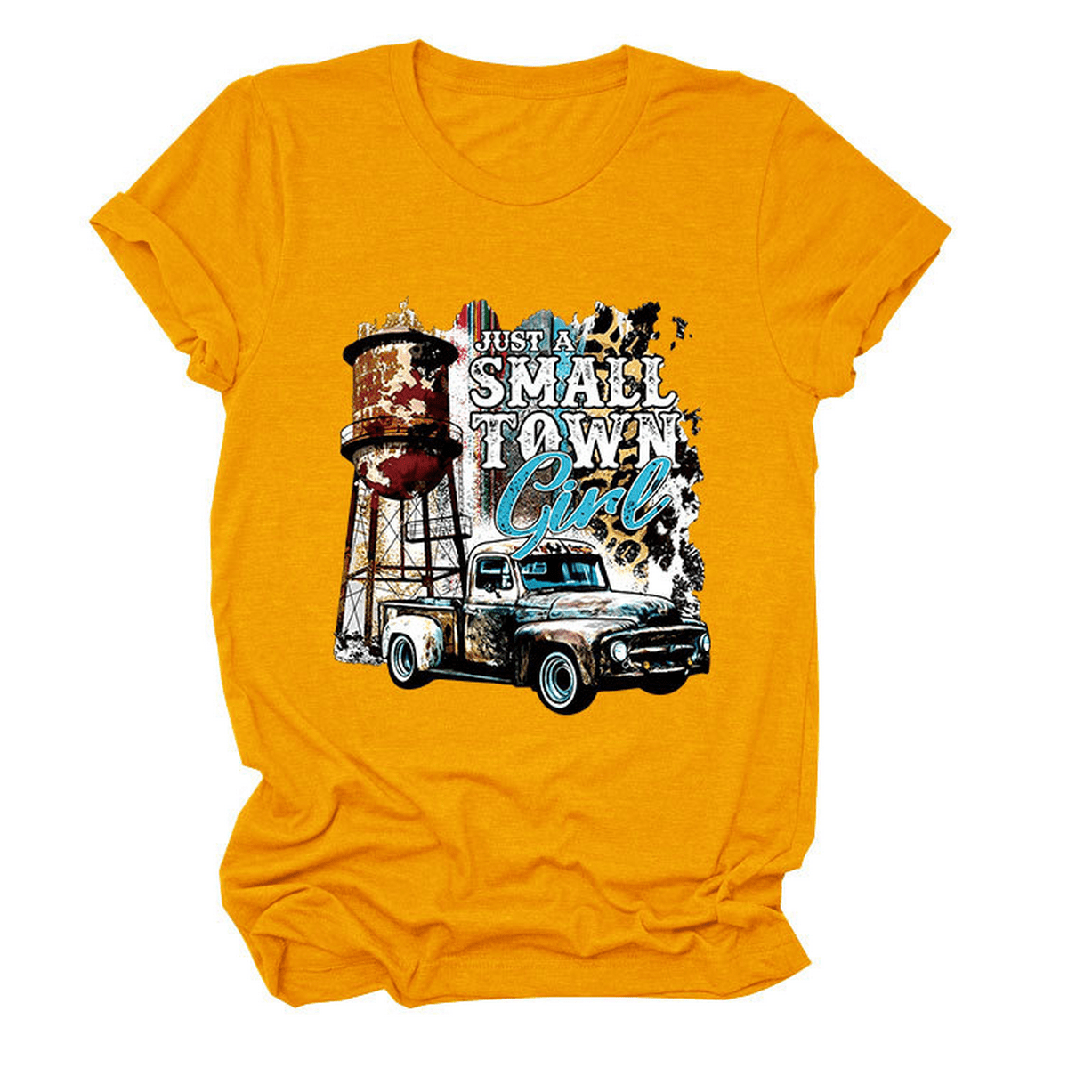 Just a Small Town Girl Print T-Shirt ??Loose Fit_CWTTS1525