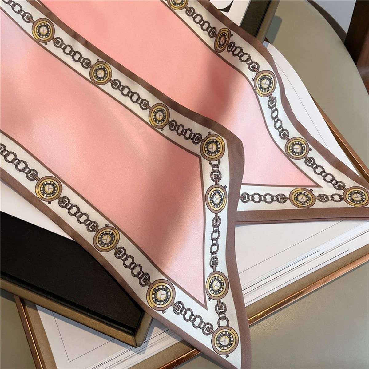 Skinny Silk Scarf for Hair, Neck or Bag Wrap_CWASC1512🎗️