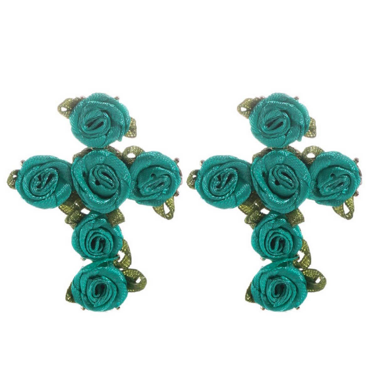 Handmade Fabric Flower Cross Earrings ? Chic Look
