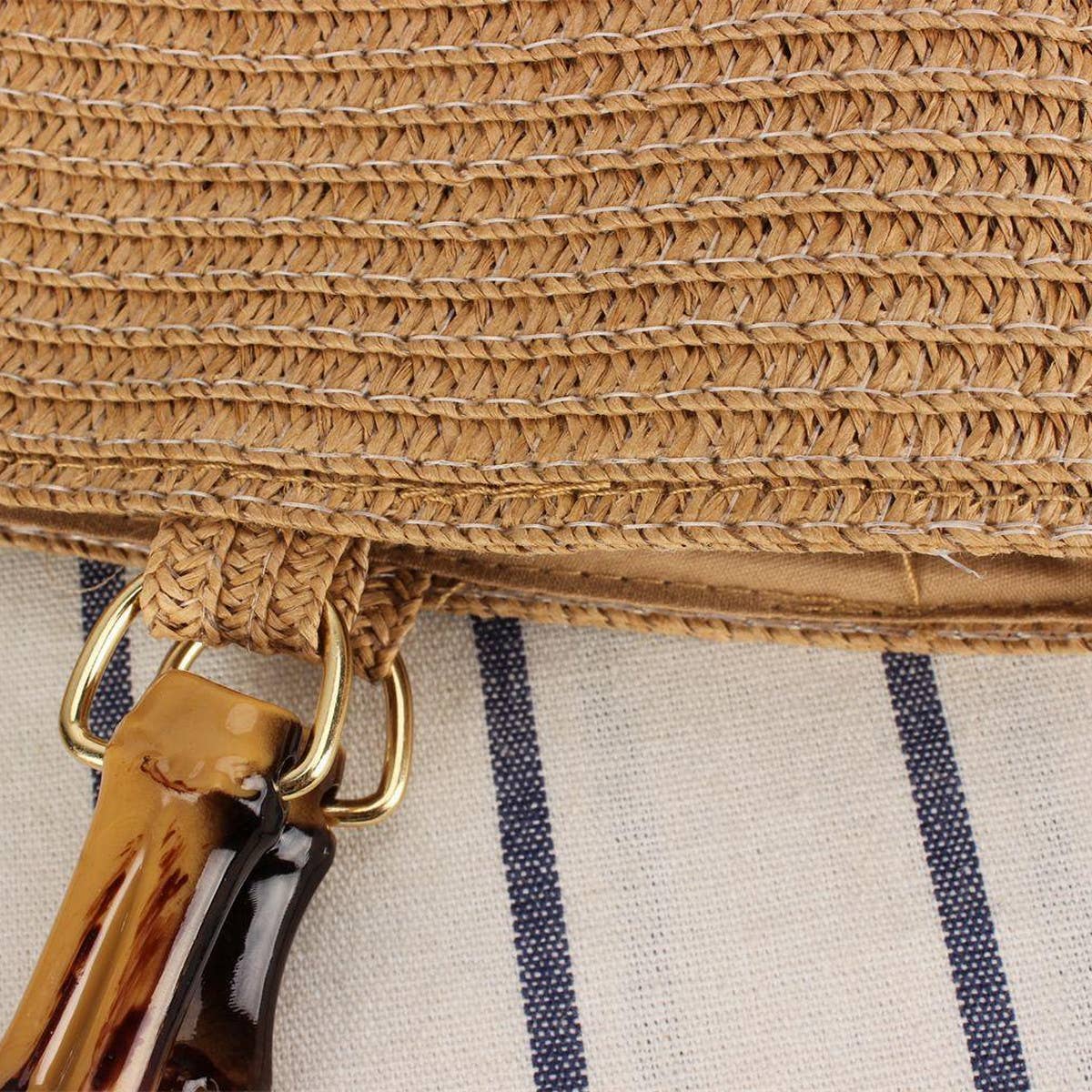 CONTRAST COLOR STRIPED HAND WOVEN BAG_CWAB2092