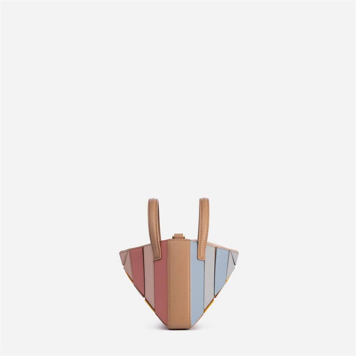 TRIANGULAR FOLDIN BAG MULTI-COLOR STITCHING HANDBAG_CWAB1939