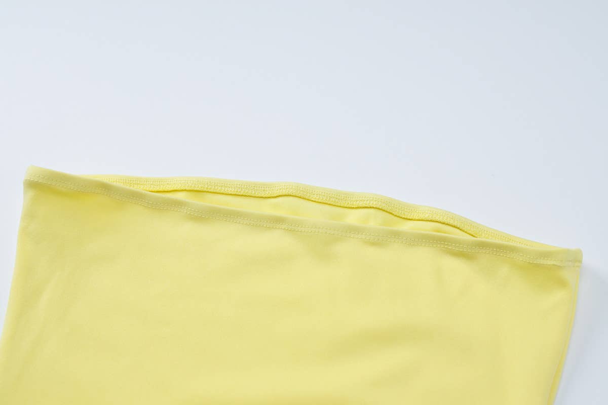 Strapless Ruffle Hem Bodycon Maxi Dress