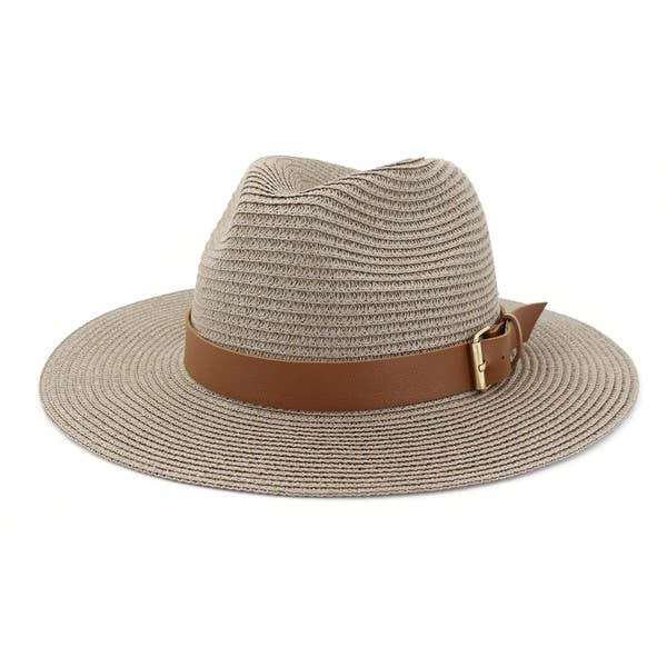 BEACH SUMMER CASUAL STRAW PANAMA HAT_CWAH059-B20223