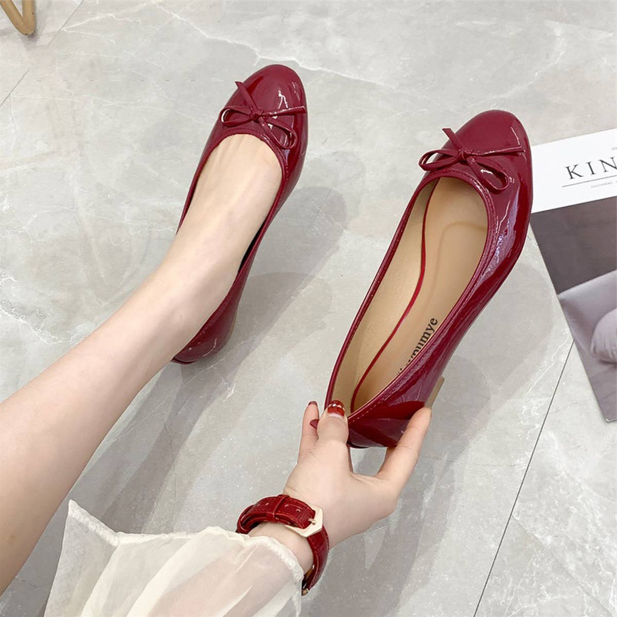 FLAT BOTTOM SOFT LEATHER BOW CASUAL WOMEN SHOES