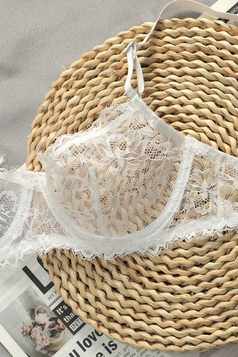 CWMU00294_SEXY LACE UNDERWIRE PUSH UP BRA SET