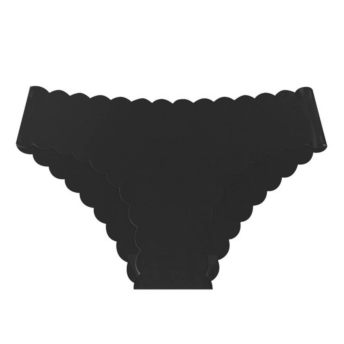 WOMEN MID-WAIST WAVY LACE ICE SILK PANTIES