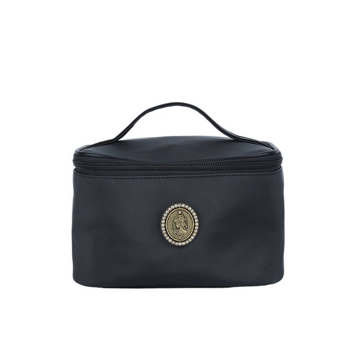 NEW HIGH-END BLACK SOLID COLOR COSMETIC BAG_CWAB4498