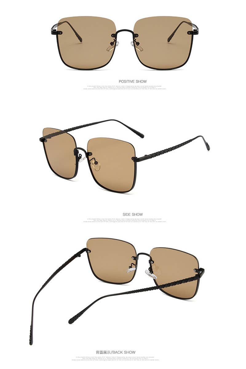 HALF FRAME SQUARE FASHION SUNGLASSES