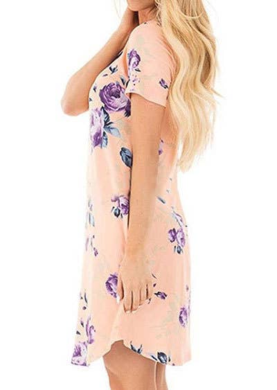 PRINT DRESS WITH IRREGULAR HEM