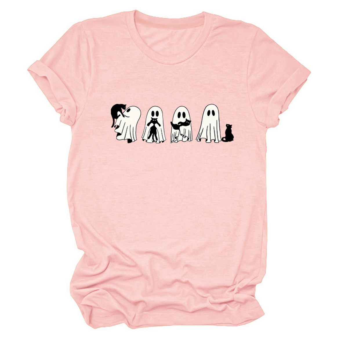 Ghost and Black Cat Tee ? Plus Size Casual Top