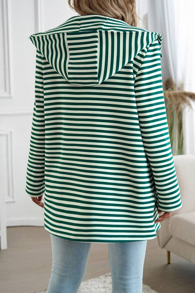 CWOCAL1375_STRIPED BUTTON LONG SLEEVE POCKET CARDIGAN