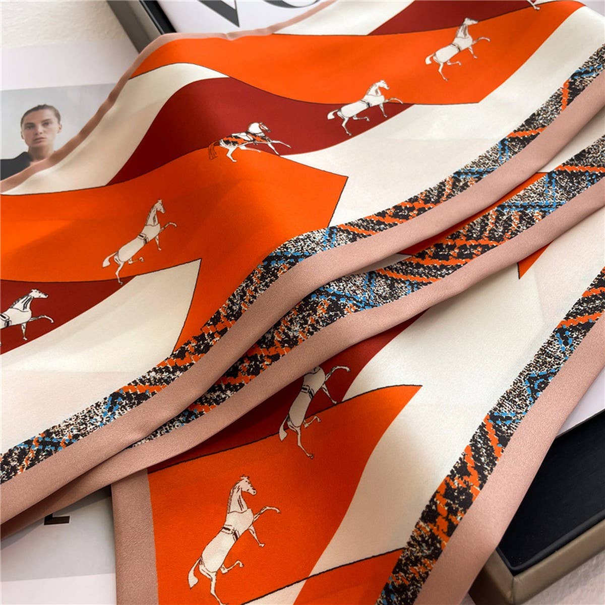 Skinny Silk Scarf for Hair, Neck or Bag Wrap_CWASC1512🎗️