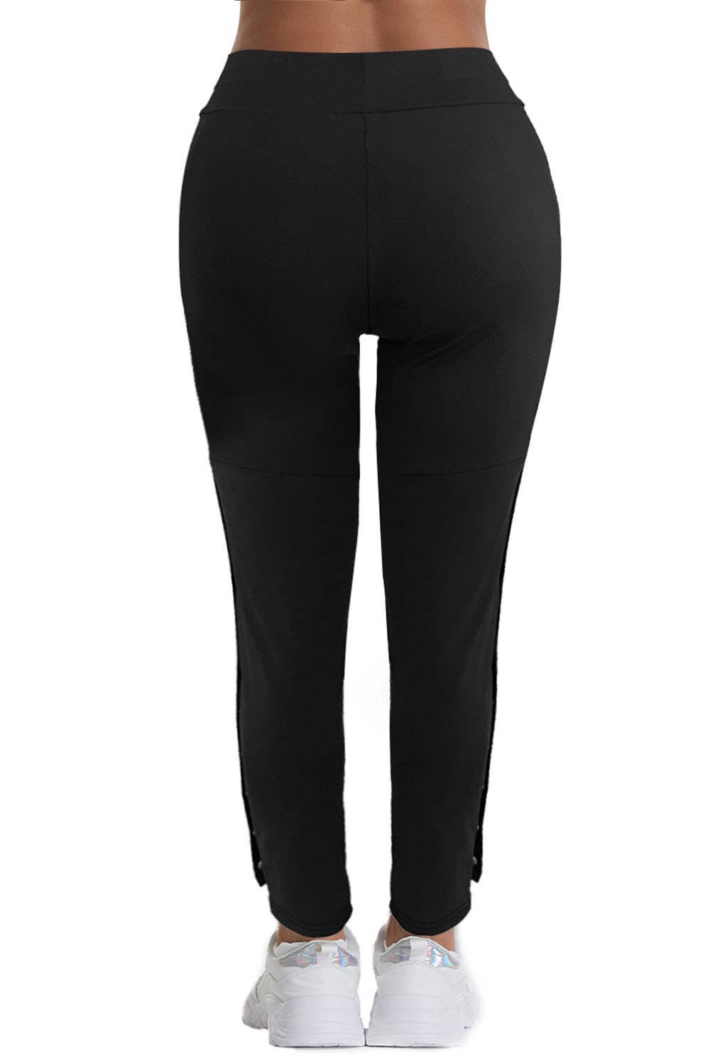 SOLID COLOR STRETCH HIP-LIFTING SLIM-FIT PANTS
