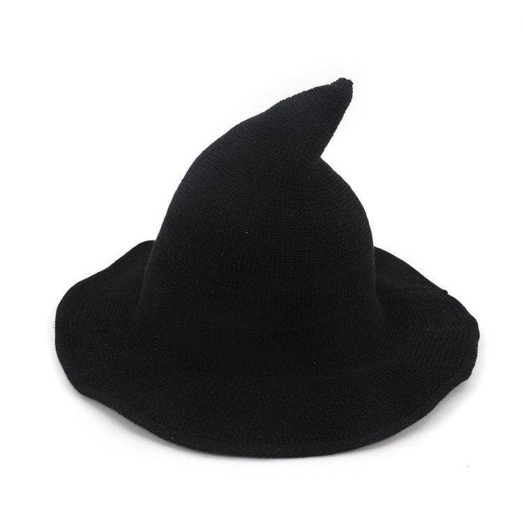 HALLOWEEN FOLDING KNIT HAT PEAKED WITCH HAT