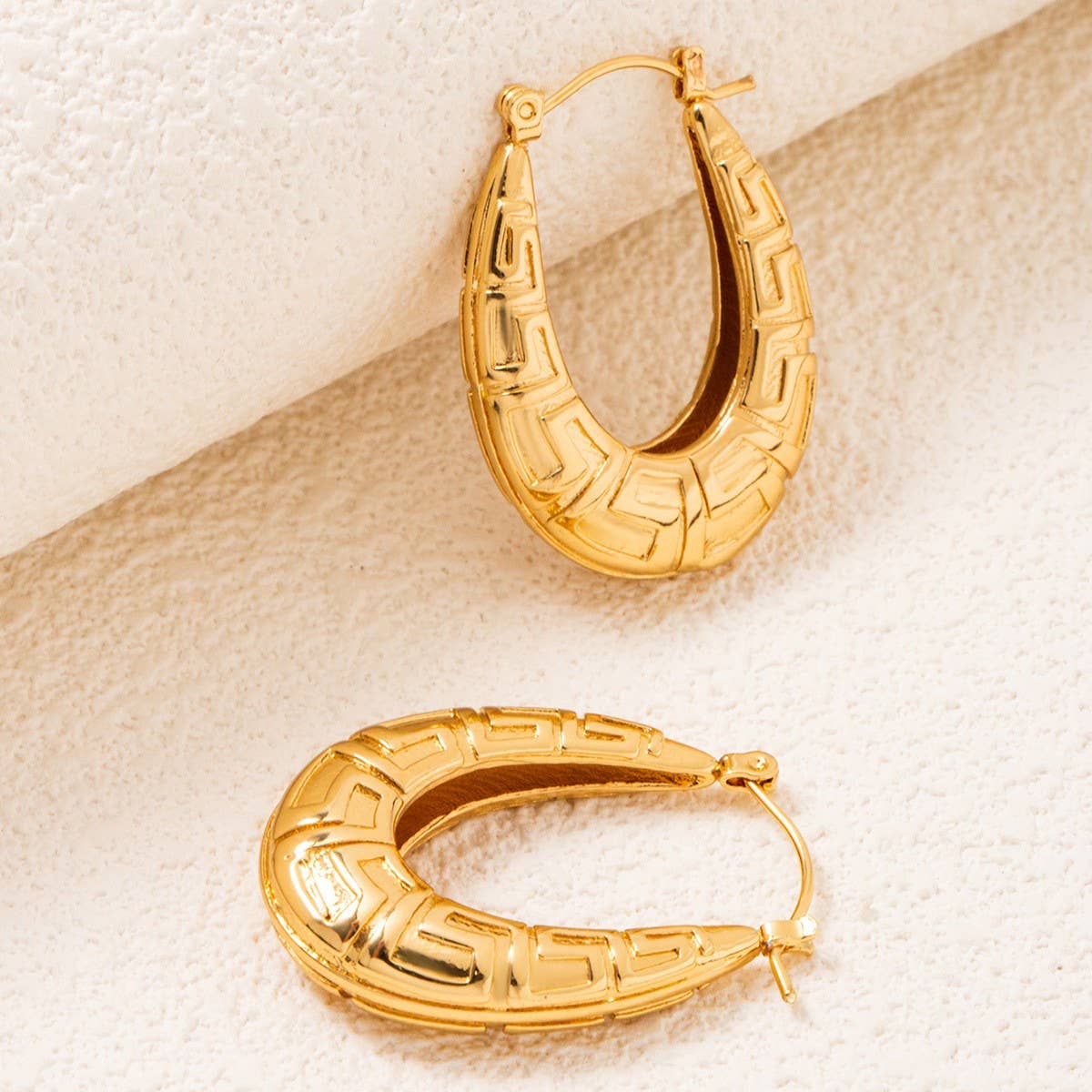 RETRO SIMPLE DESIGN STAINLESS STEEL EARRINGS_CWMM3600