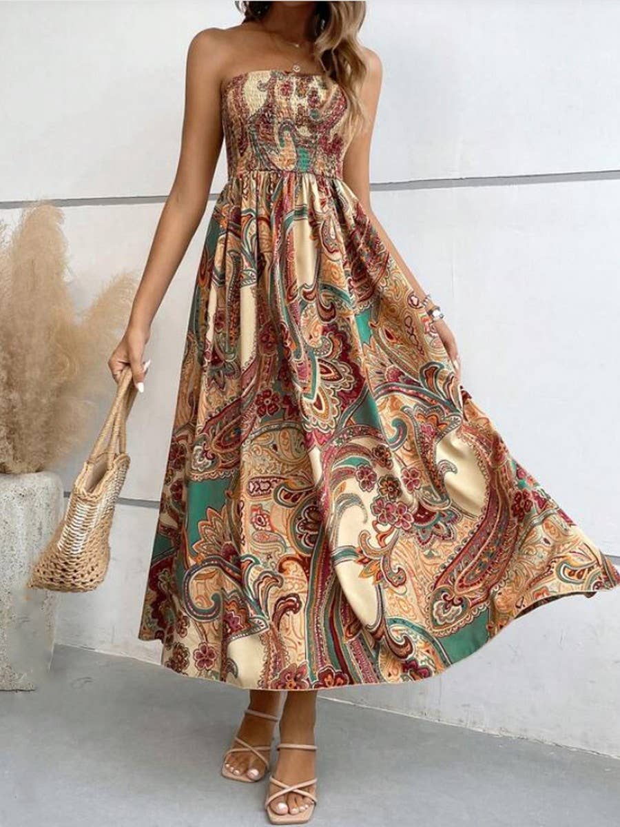 Long dress with chest and cable and waist
