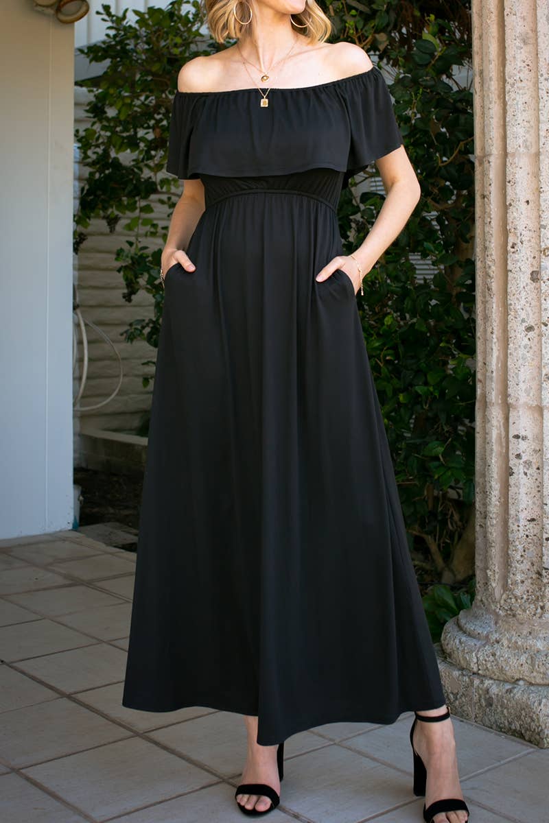 CWDMD541_OFF THE SHOULDER LAYERED MAXI DRESS