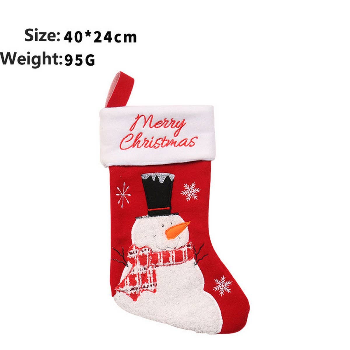 Cartoon Santa & Snowman Christmas Stocking Bag_CWAJE05373