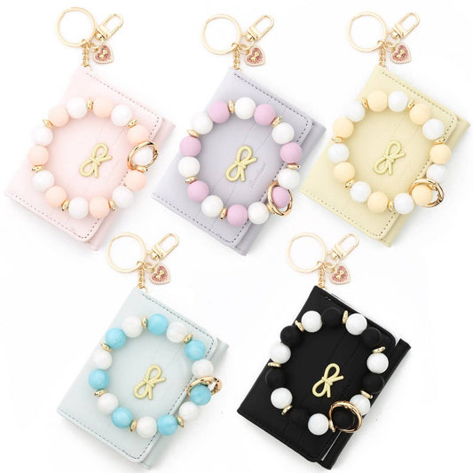 Butterfly Card Wallet with Heart & Bead Keychain_CWAB4969