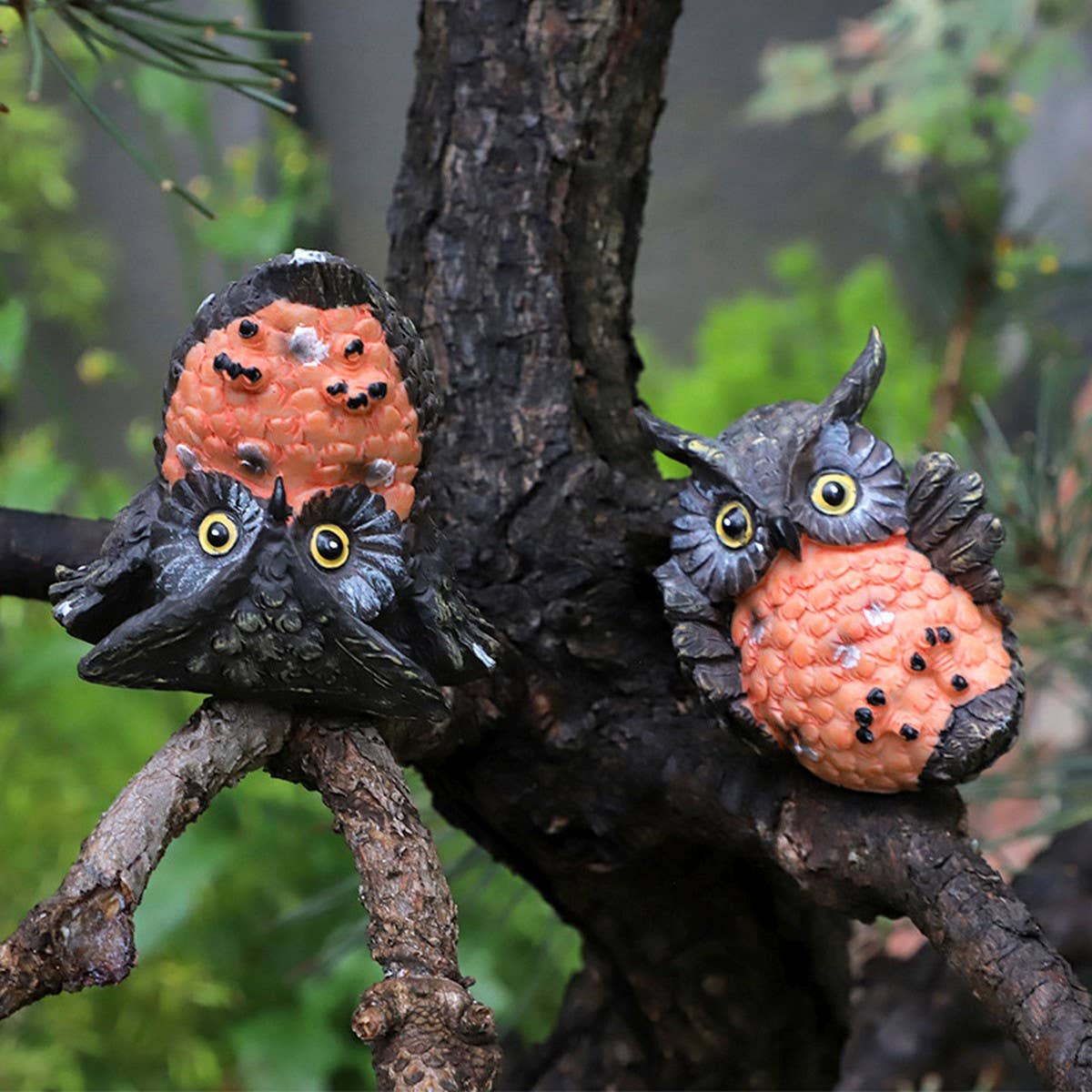 3Pcs Cute Resin Owl Figurines for Garden_CWAJE5294
