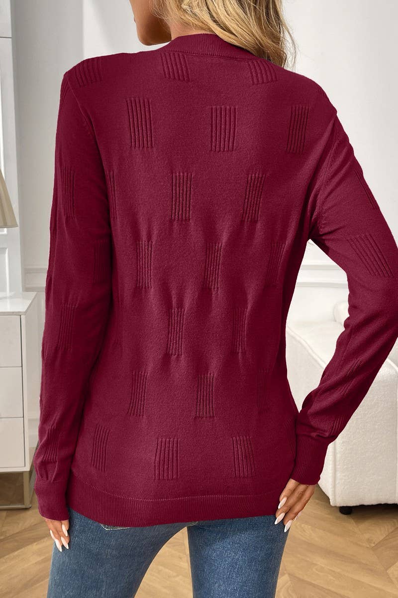 CWOSWL07157_SOLID CREWNECK PULLOVER LONG SLEEVE KNIT