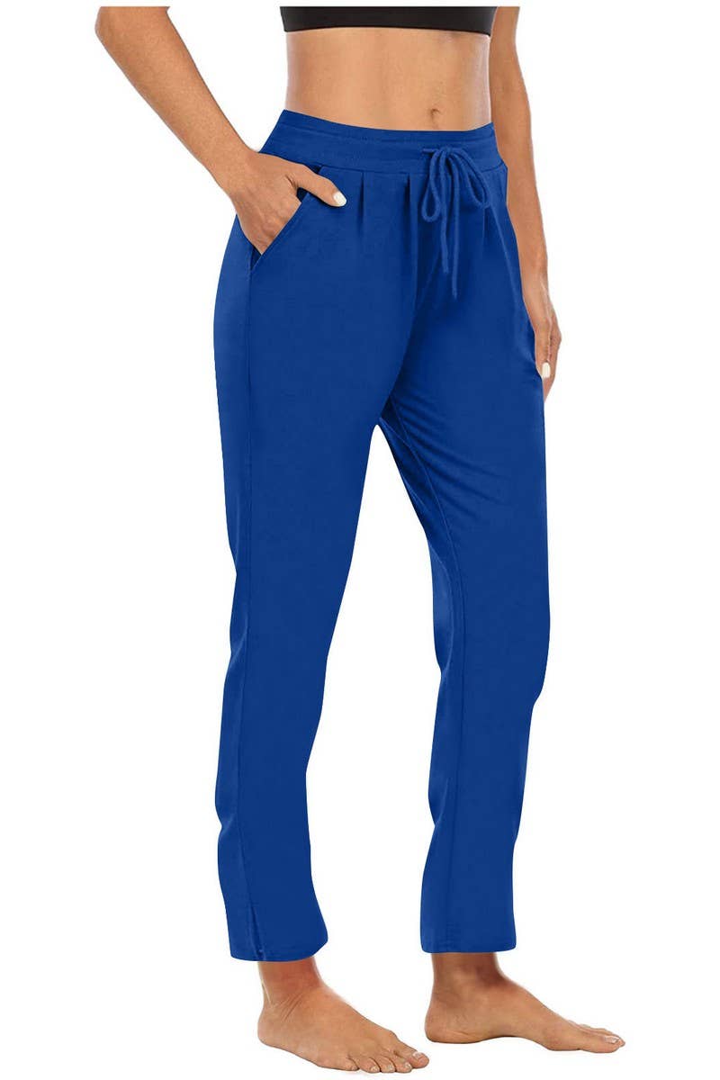 CWBLP2085_HIGH WAIST DRAWSTRING SLIM FIT CASUAL PANTS